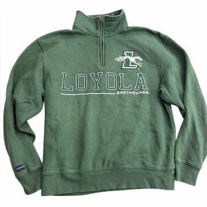 JanSport Loyola Greyhounds Quarter Zip Sweatshirt Green Men’s Medium Pullover